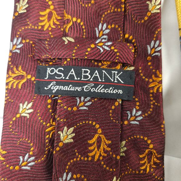 2 Jos A Bank Signature Collection Floral Flower Silk Ties - Picture 3 of 10